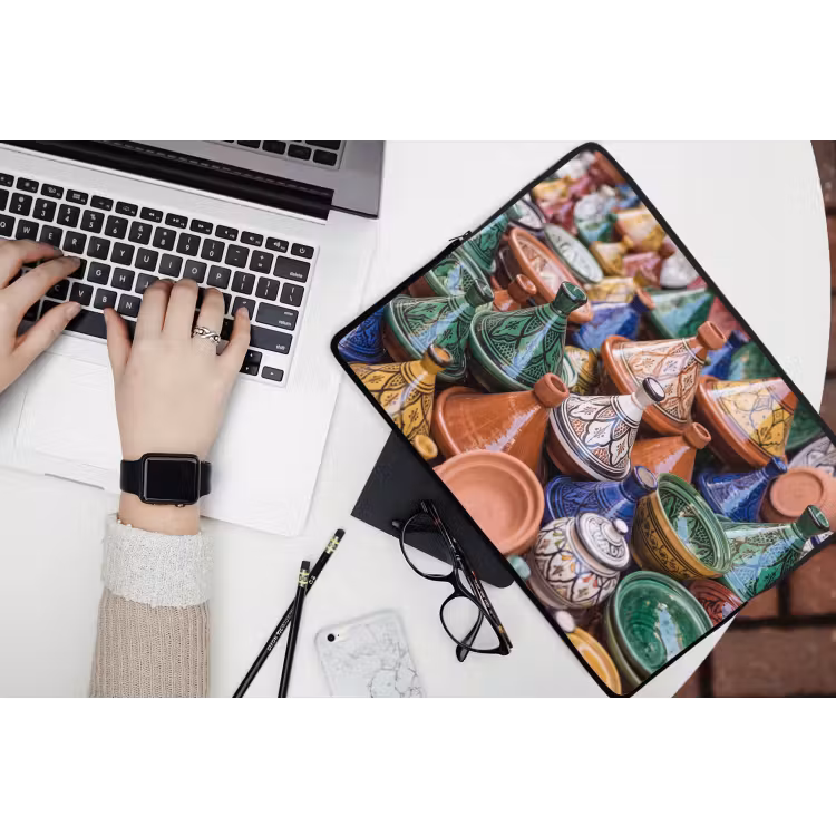 Laptop hülle - Keramik – Bunt – Muster - Aardewerk - Kleurrijk - Patroon laptophoes neopreen klein