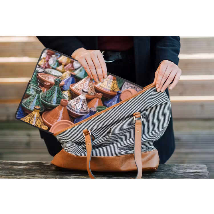 Laptop hülle - Keramik – Bunt – Muster - Aardewerk - Kleurrijk - Patroon laptophoes neopreen klein