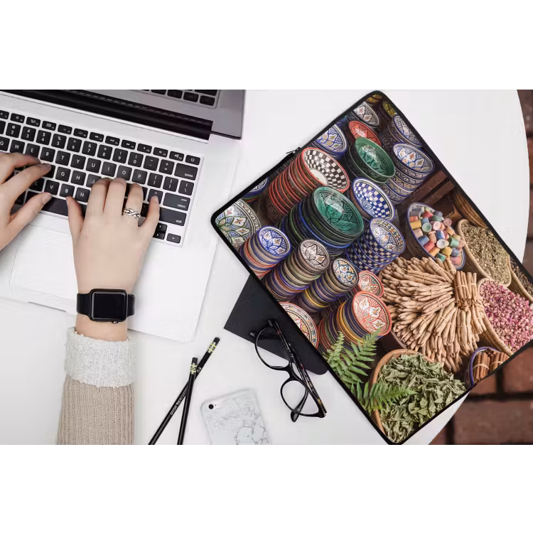 Laptop hülle - Keramik – Orientalisch – Farbenfroh - Aardewerk - Oosters - Kleurrijk laptophoes neopreen klein