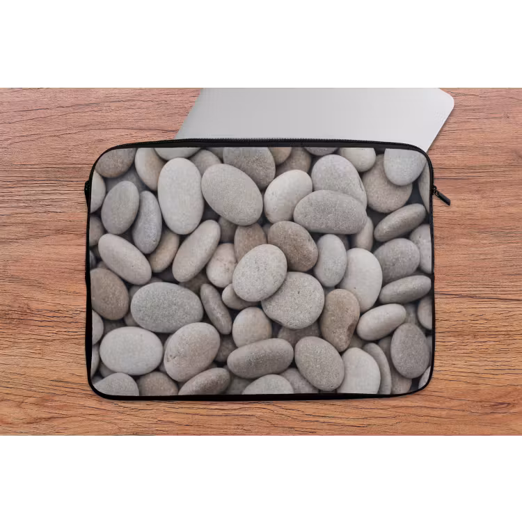 Kiezels - Stenen - Grijs laptophoes neopreen klein -tafel