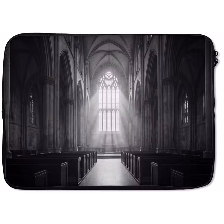 Kerk - Interieur - Lichtstralen - Architectuur - Klassiek laptophoes neopreen klein -zkaufland3dotto