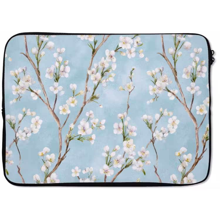 Kersenbloesem - Textuur - Blauw laptophoes neopreen klein 279 -zkaufland3dotto