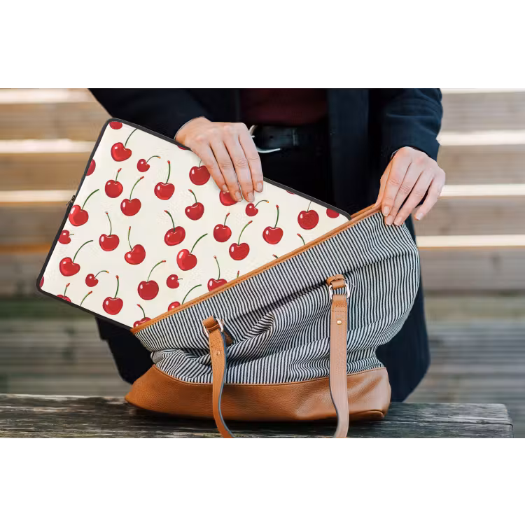 Kersen - Minimalistisch - Rood laptophoes neopreen klein 279 -tas