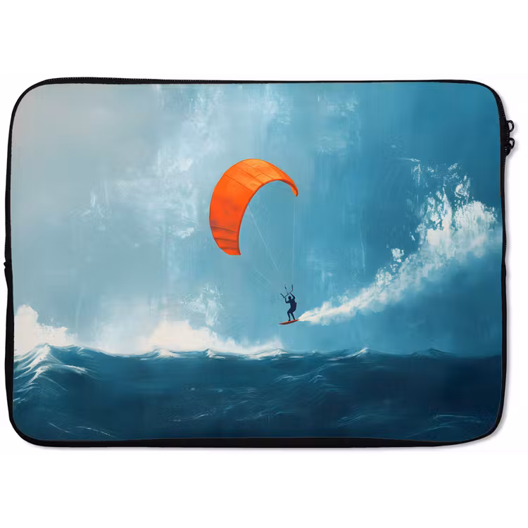 Kitesurfer - Oranje - Zee - Lucht laptophoes neopreen klein -zkaufland3dotto