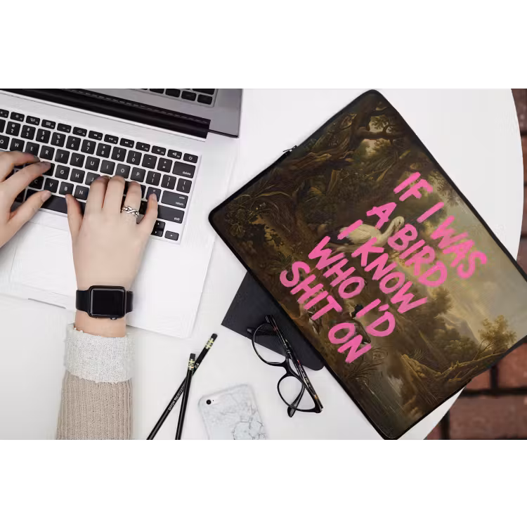 Klassiek - Humor - Roze laptophoes neopreen klein -bureau
