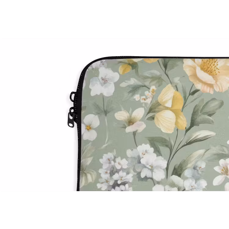 Klassiek - Bloemenpatroon - Kleurrijk laptophoes neopreen klein 279 -detail