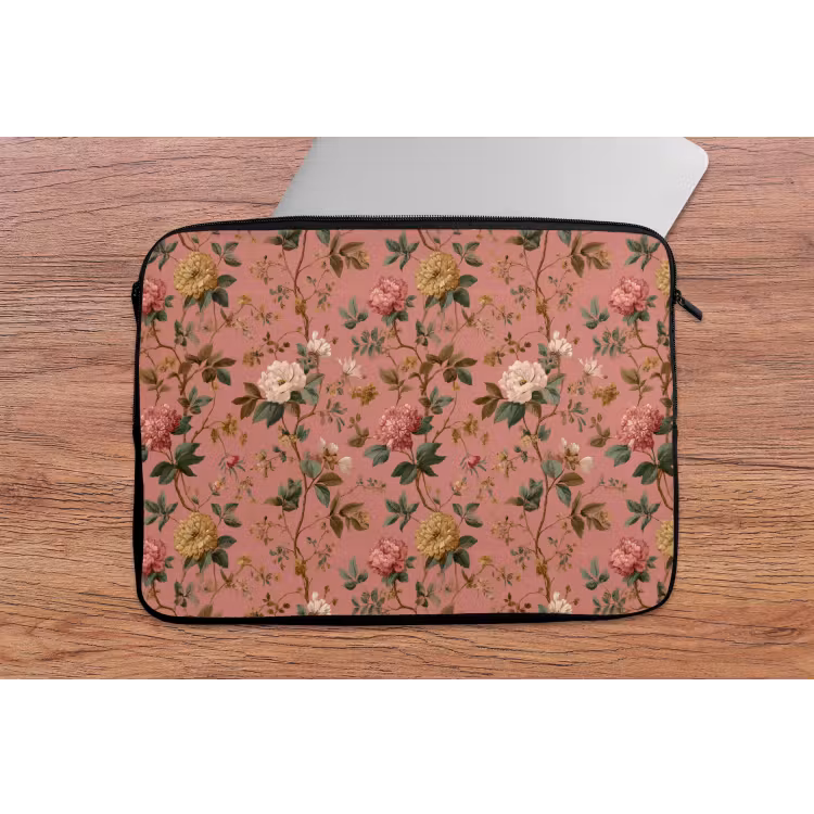 Klassiek - Botanisch - Roze laptophoes neopreen klein 279 -tafel