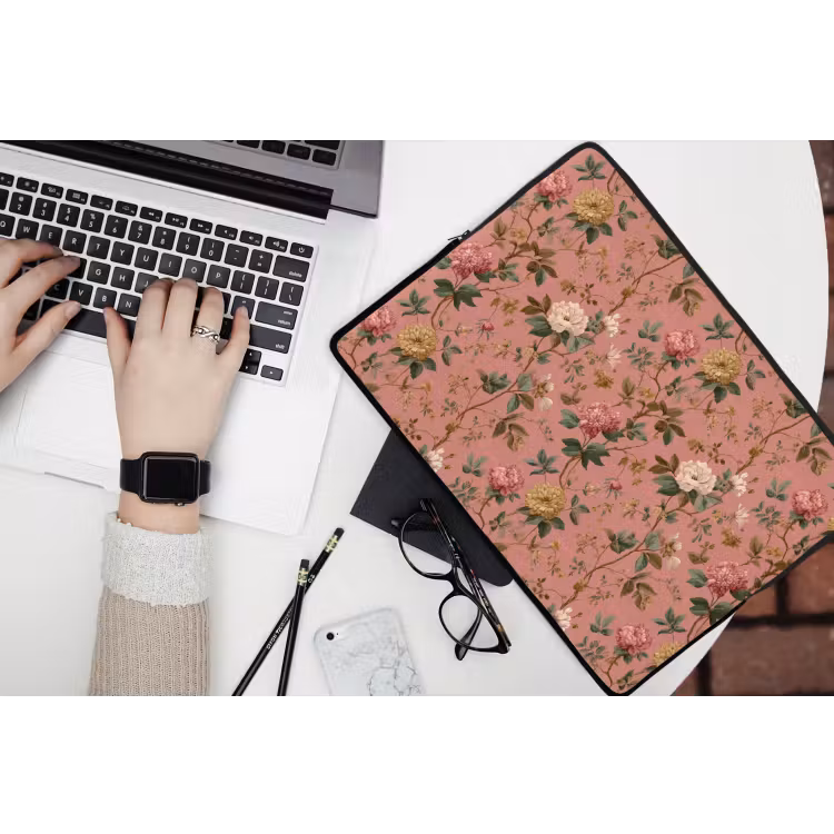 Klassiek - Botanisch - Roze laptophoes neopreen klein 279 -bureau