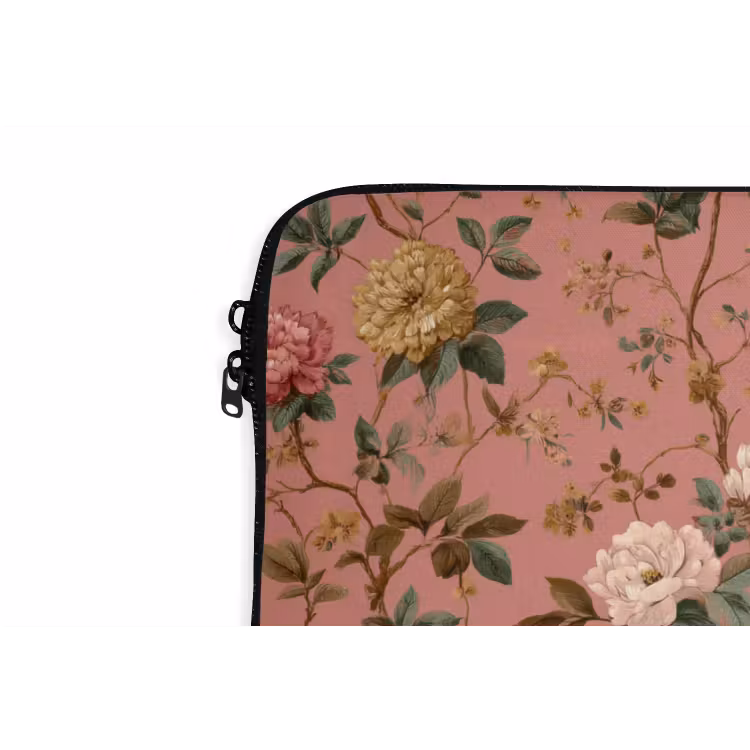 Klassiek - Botanisch - Roze laptophoes neopreen klein 279 -detail