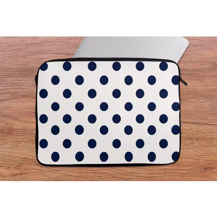 Klassiek - Stippen - Blauw laptophoes neopreen klein 279 -tafel