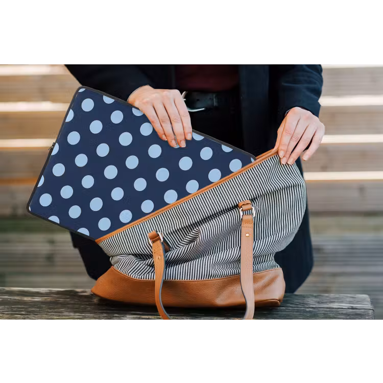 Klassiek - Dots - Blauw laptophoes neopreen klein 279 -tas