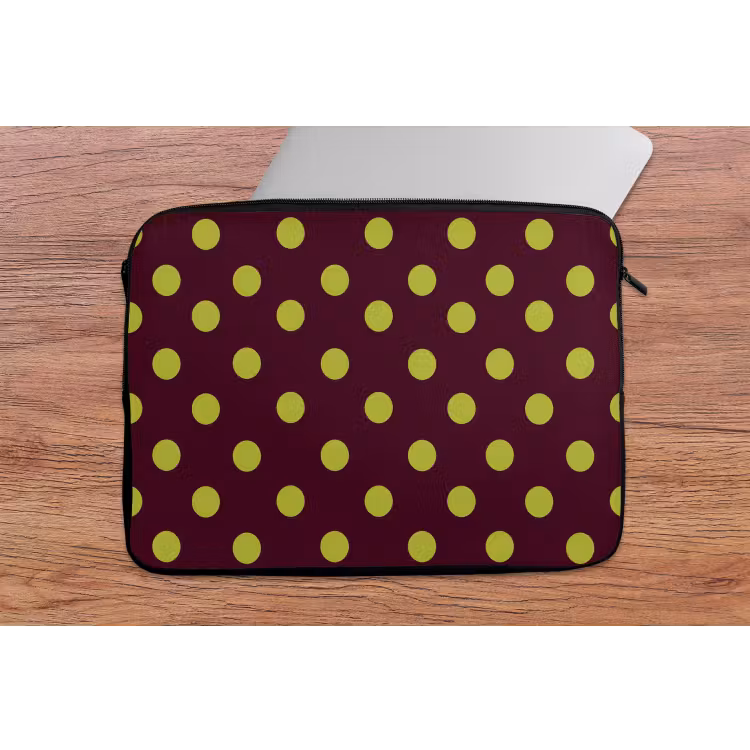 Klassiek - Stippen - Groen laptophoes neopreen klein 279 -tafel
