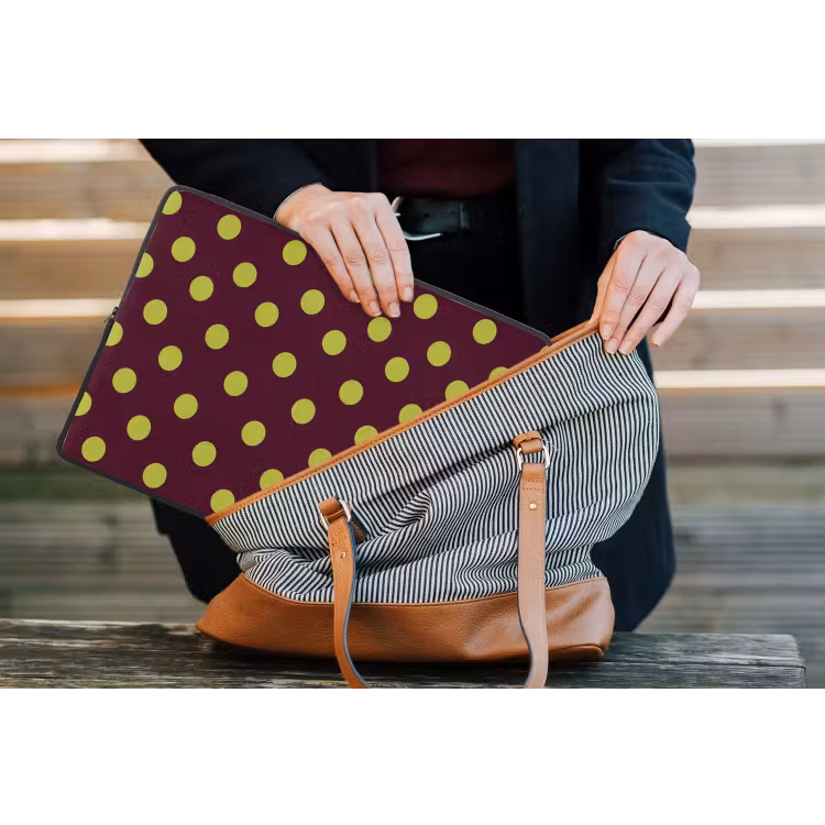 Klassiek - Stippen - Groen laptophoes neopreen klein 279 -tas