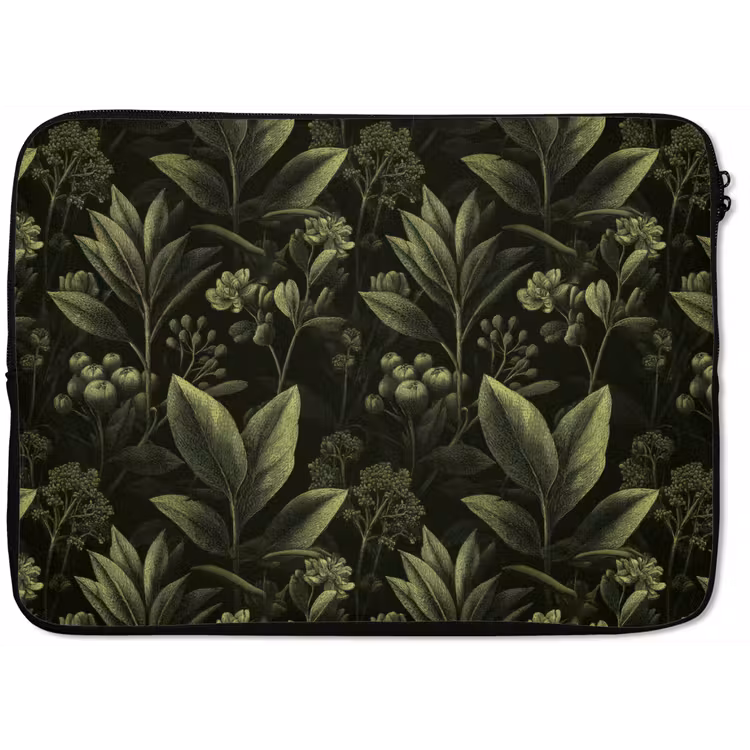 Klassiek - Donker - Botanisch - Planten laptophoes neopreen klein 279 -zkaufland3dotto