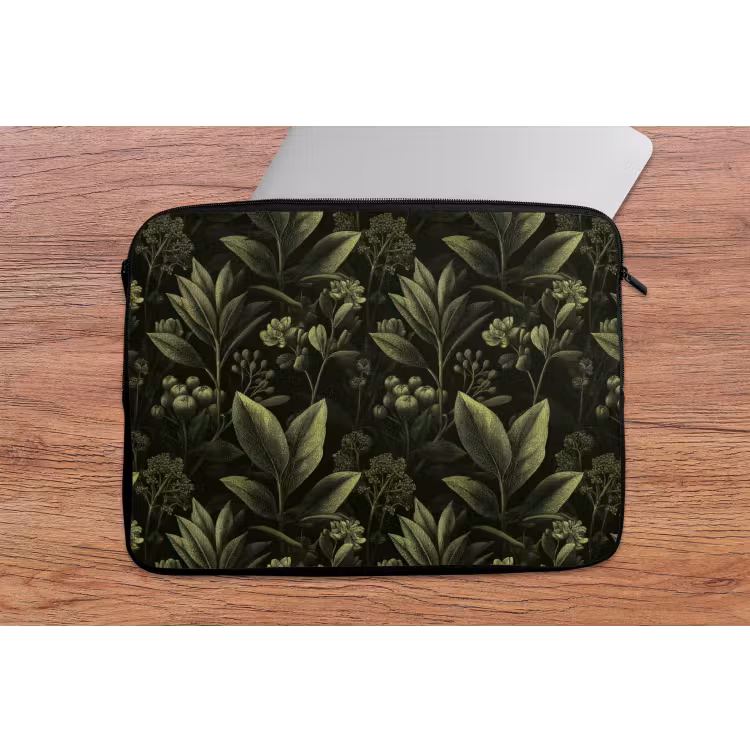 Klassiek - Donker - Botanisch - Planten laptophoes neopreen klein 279 -tafel