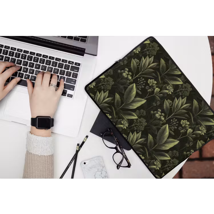 Klassiek - Donker - Botanisch - Planten laptophoes neopreen klein 279 -bureau
