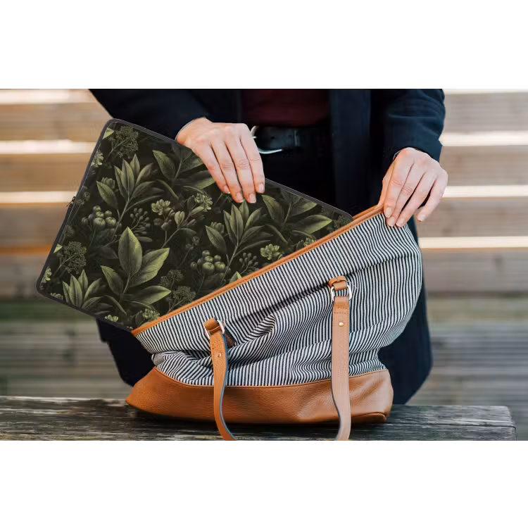 Klassiek - Donker - Botanisch - Planten laptophoes neopreen klein 279 -tas