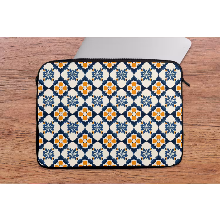Klassiek - Geometrisch - Blauw laptophoes neopreen klein 279 -tafel