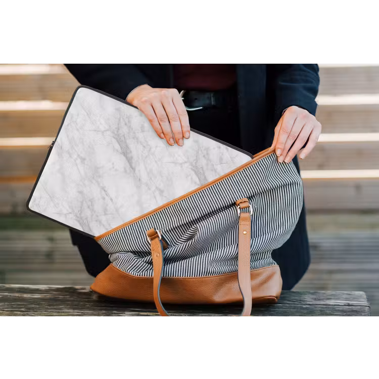 Klassiek - Marmer - Grijs laptophoes neopreen klein 279 -tas