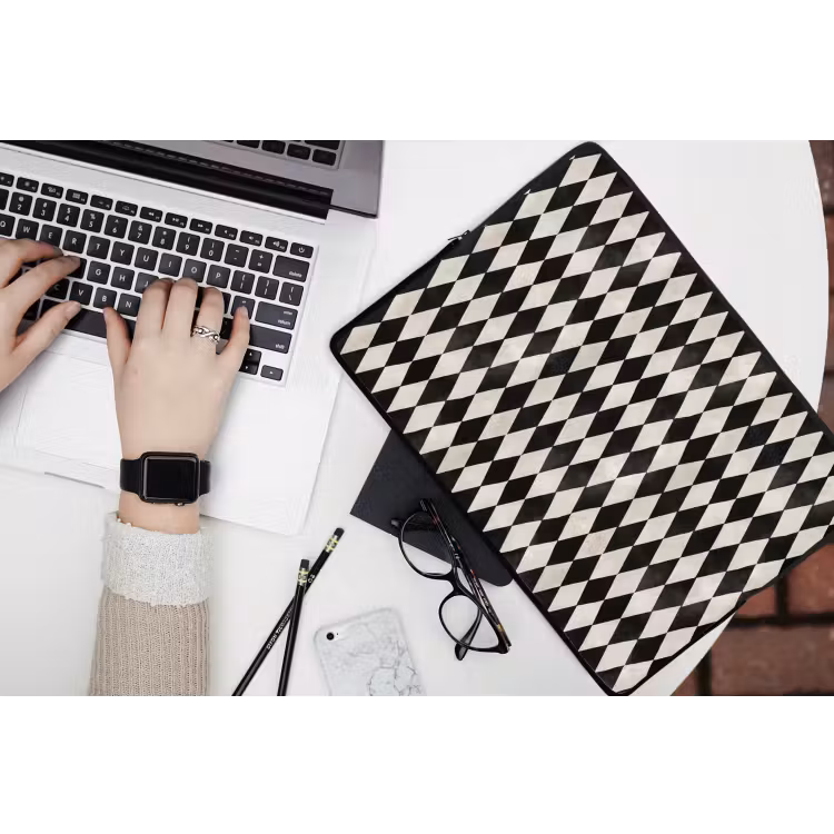 Klassiek - Patroon - Zwart laptophoes neopreen klein 279 -bureau