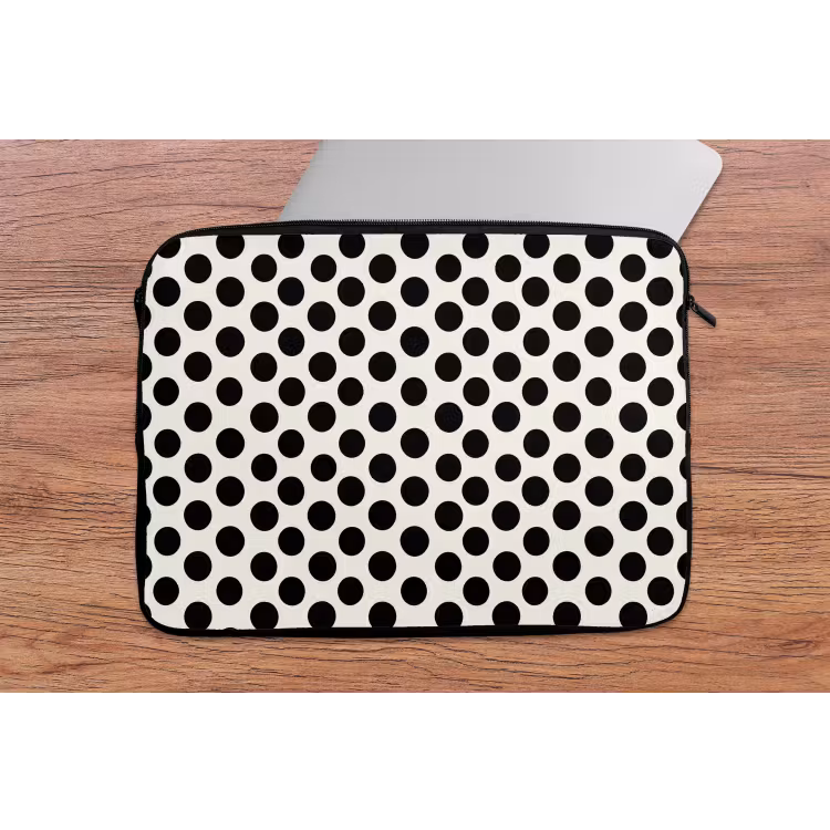 Klassiek - Stippen - Zwart laptophoes neopreen klein 279 -tafel
