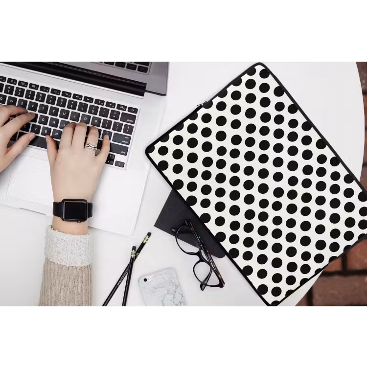 Klassiek - Stippen - Zwart laptophoes neopreen klein 279 -bureau