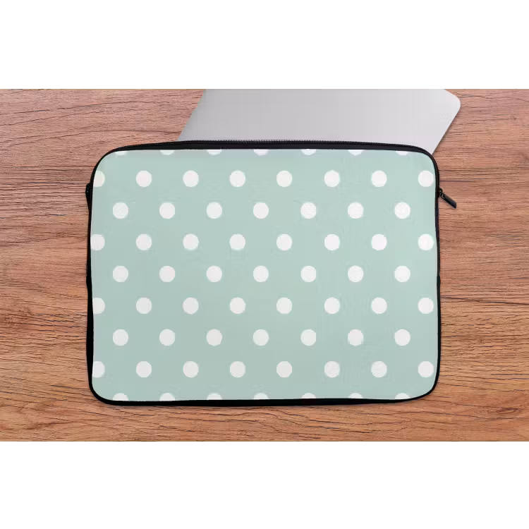 Klassiek - Polka - Groen laptophoes neopreen klein 279 -tafel