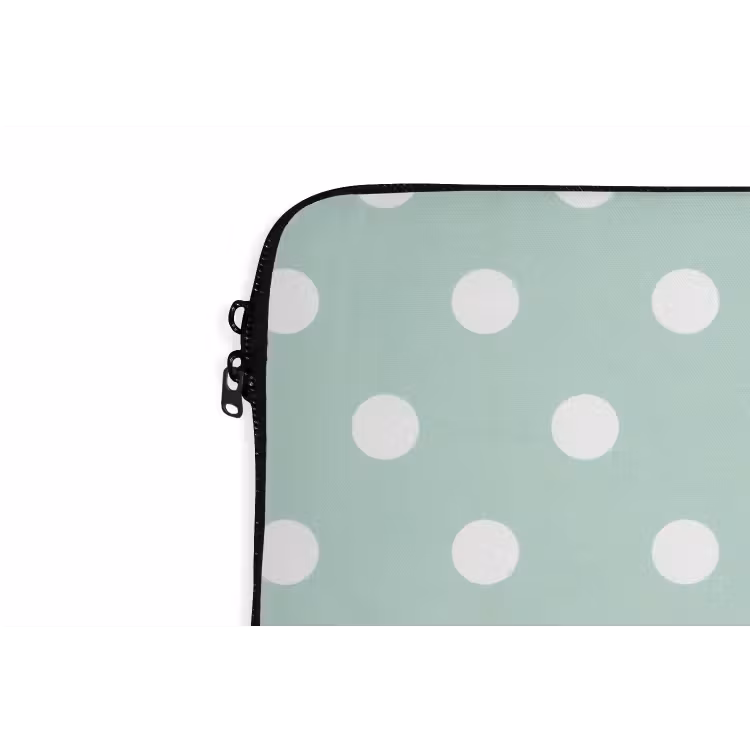 Klassiek - Polka - Groen laptophoes neopreen klein 279 -detail