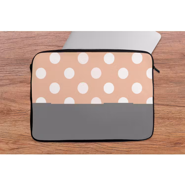 Klassiek - Polka - Perzik laptophoes neopreen klein 279 -tafel