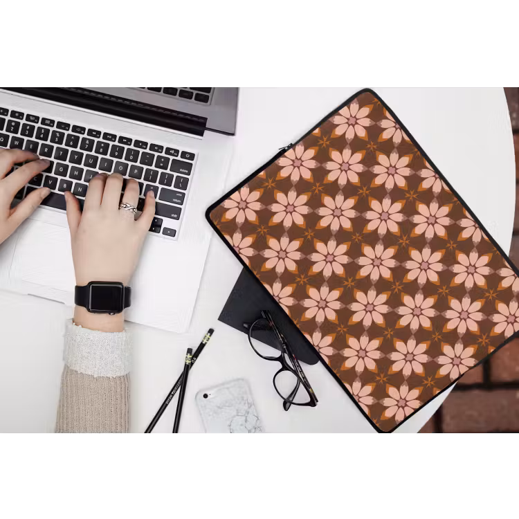 Klassiek - Retro - Bruin laptophoes neopreen klein 279 -bureau