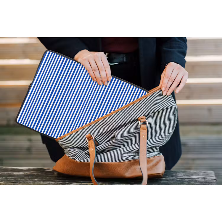Klassiek - Strepen - Blauw laptophoes neopreen klein 279 -tas