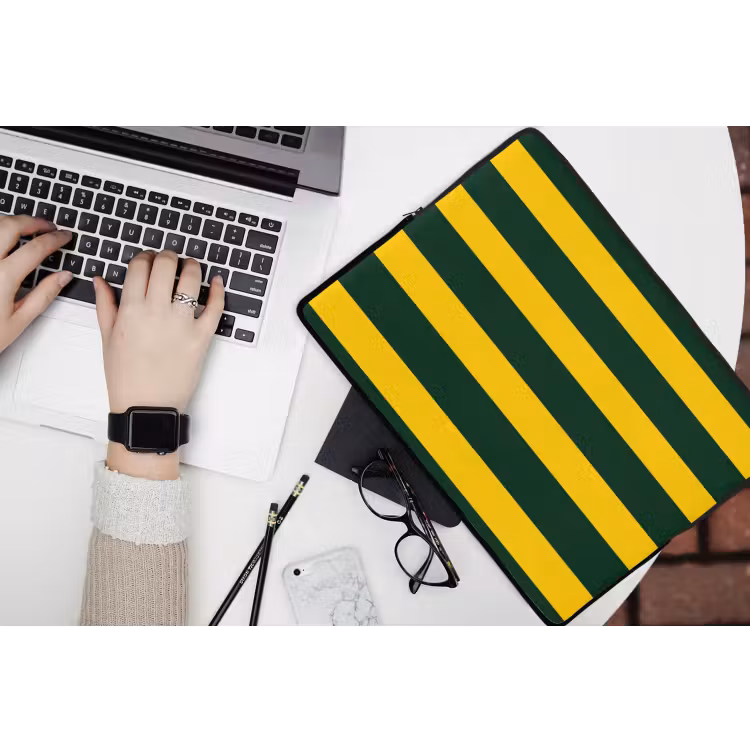 Klassiek - Strepen - Groen laptophoes neopreen klein 279 -bureau