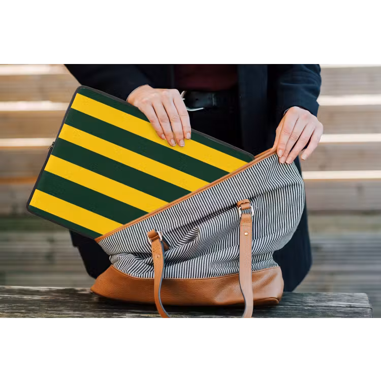 Klassiek - Strepen - Groen laptophoes neopreen klein 279 -tas