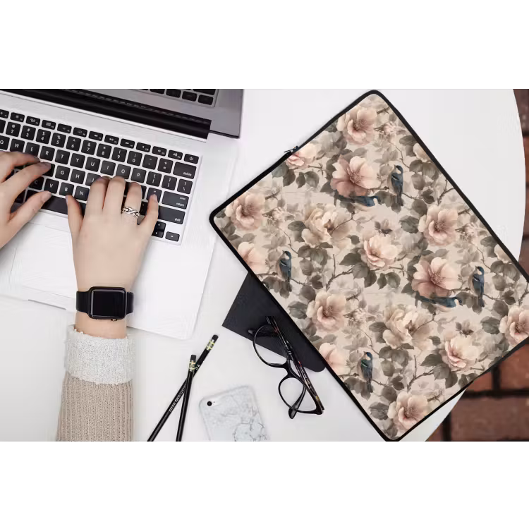 Klassiek - Vogels - Kleurrijk laptophoes neopreen klein 279 -bureau