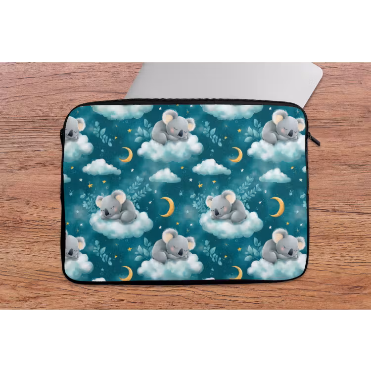 Koala's - Betoverend - Blauw laptophoes neopreen klein 279 -tafel