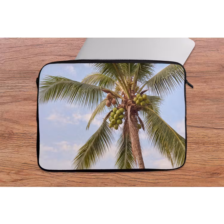 Kokosnoot - Boom - Tropisch - Natuur - Groen laptophoes neopreen klein -tafel