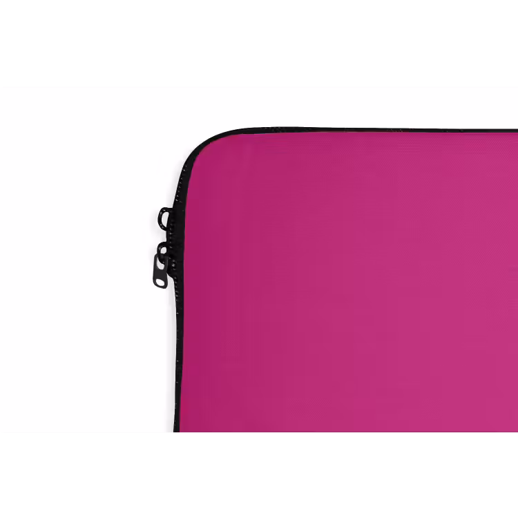 Focus on the good - Roze - wit laptophoes neopreen klein -detail