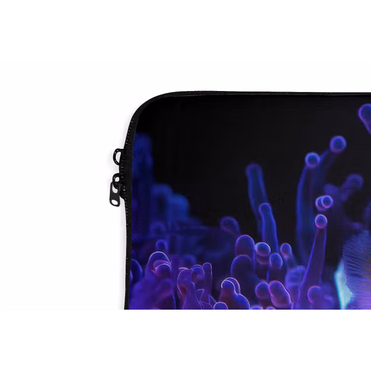 Koraal - Vis - Oranje - Zee laptophoes neopreen klein -detail