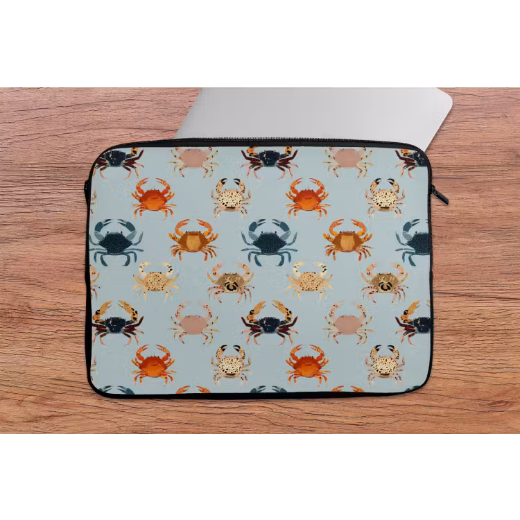 Krabben - Speels - Kleurrijk laptophoes neopreen klein 279 -tafel