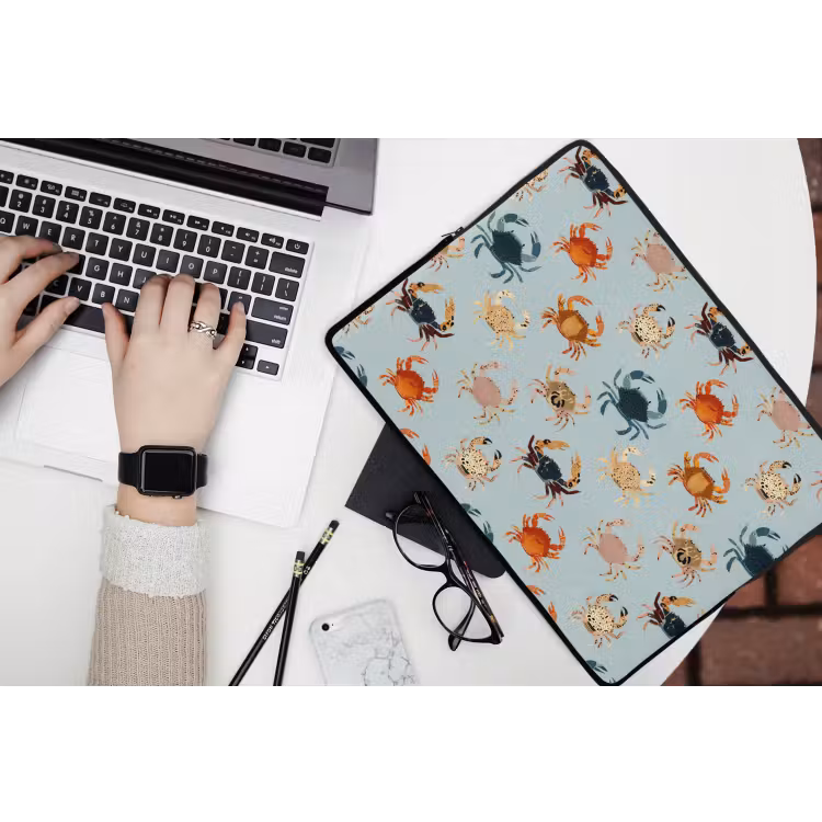 Krabben - Speels - Kleurrijk laptophoes neopreen klein 279 -bureau