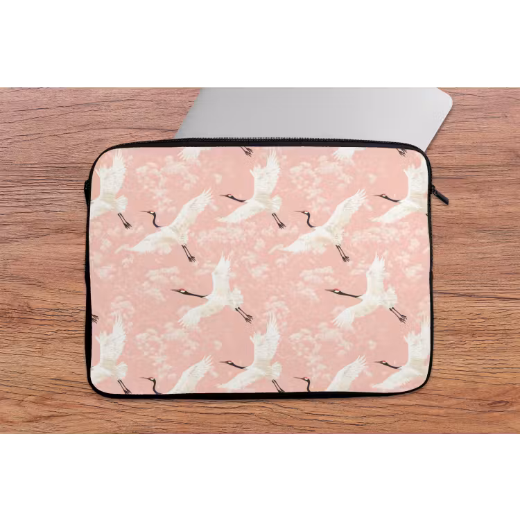 Kraanvogels - Bloesem - Roze laptophoes neopreen klein 279 -tafel