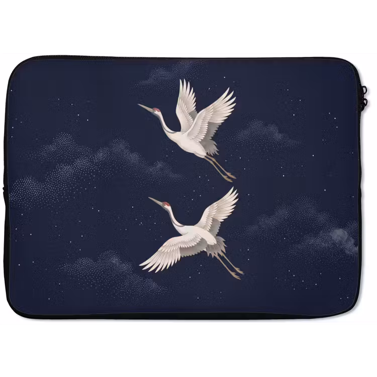 Kraanvogels - Nachthemel - Blauw laptophoes neopreen klein -zkaufland3dotto