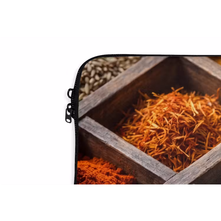 Laptop hülle - Kräuter – Holz – Essen - Kruiden - Houten - Eten laptophoes neopreen klein