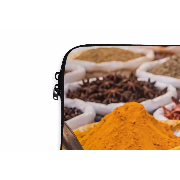Laptop hülle - Kräuter – Markt – Essen - Kruiden - Markt - Eten laptophoes neopreen klein