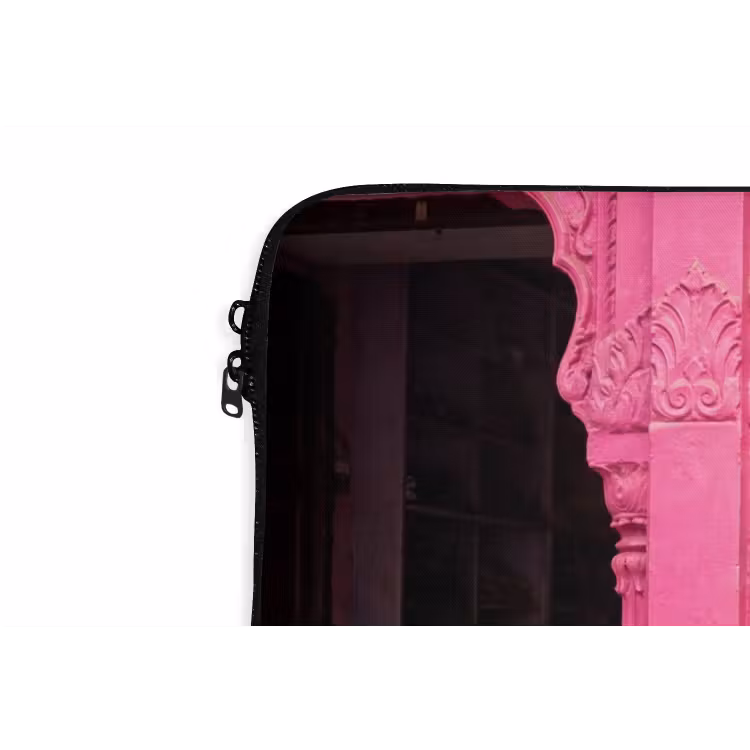 Laptop hülle - Kräuter – Markt – Rosa - Kruiden - Markt - Roze laptophoes neopreen klein