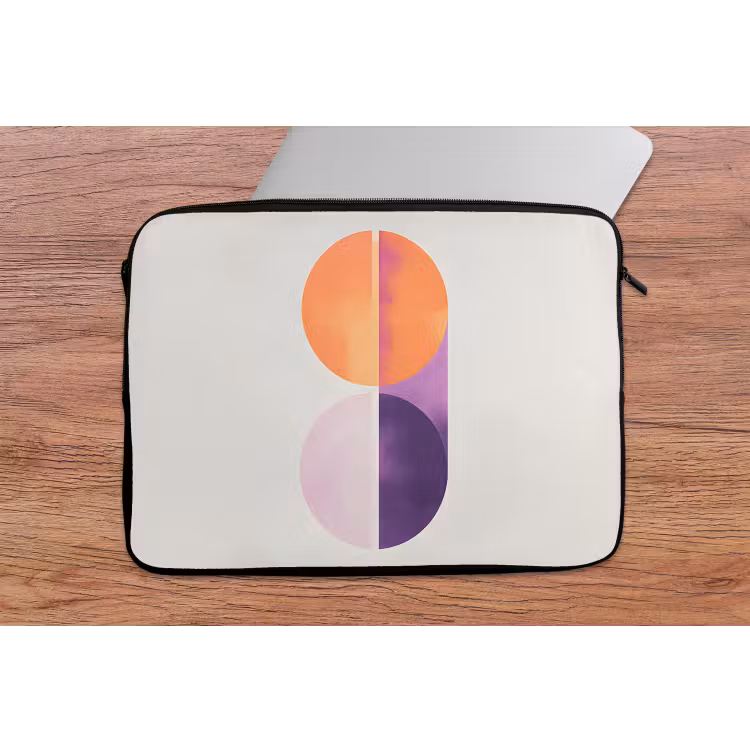 Cirkels - Abstract - Paars laptophoes neopreen klein -tafel