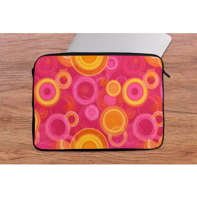 Cirkels - Design - Kleurrijk laptophoes neopreen klein 279 -tafel