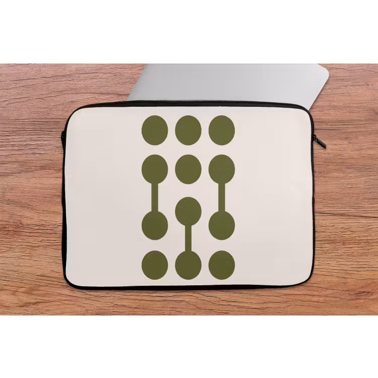 Cirkels - Geometrisch - Abstract - Modern - Groen laptophoes neopreen klein -tafel