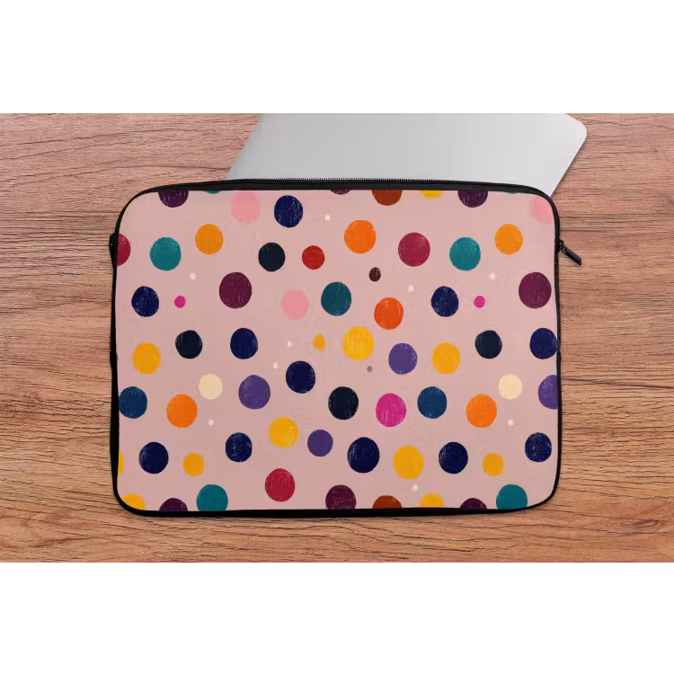 Cirkels - Patroon - Kleurrijk laptophoes neopreen klein 279 -tafel