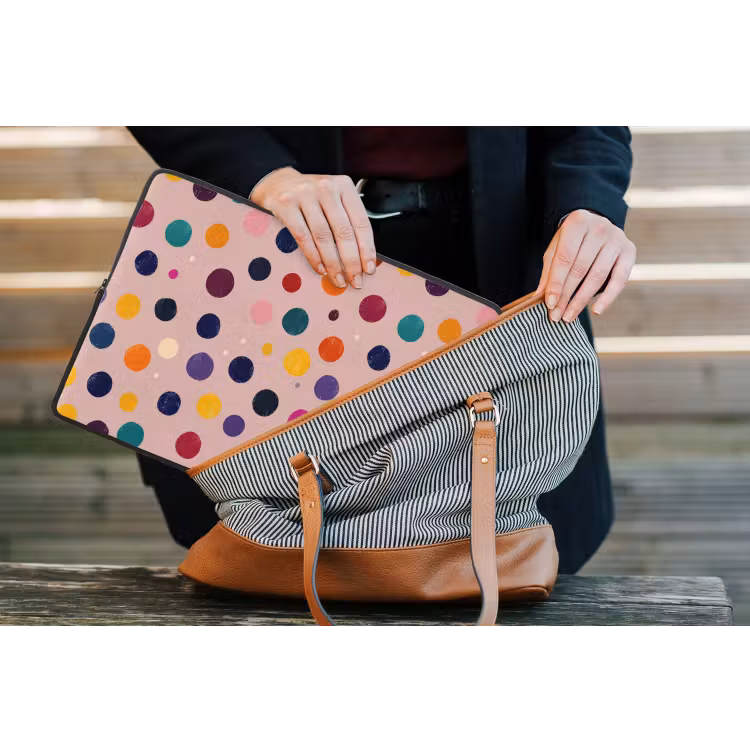 Cirkels - Patroon - Kleurrijk laptophoes neopreen klein 279 -tas